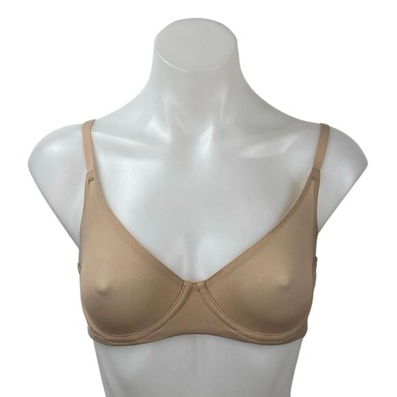 Skims Fits Everybody Brown Tan Adjustable Underwire Unlined Demi Bra Size 32D - Picture 1 of 4